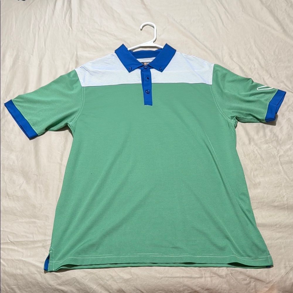 Callaway Green and Blue Performance Polo Shirt